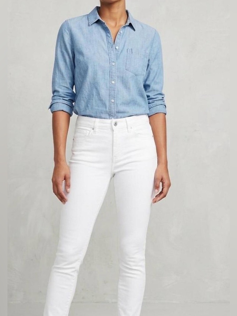 LOFT Modern Skinny Jeans White Denim Size 27 / 4 Stretchy